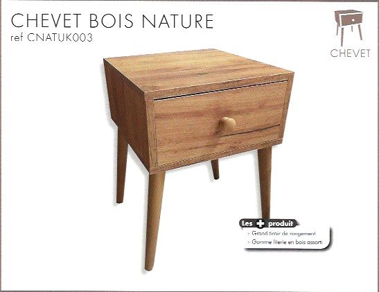 CHEVET BOIS NATURE